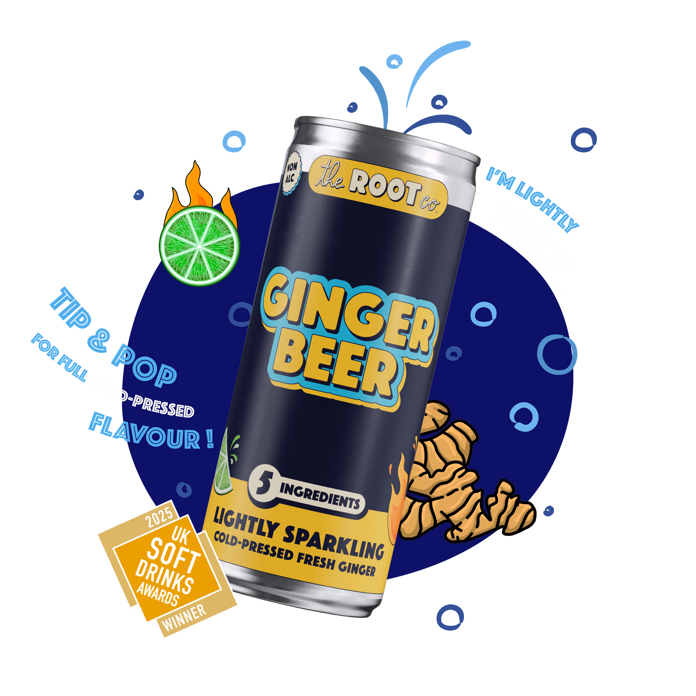 The Root Co. ginger beer illustration
